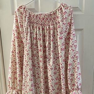 Smocked Flannel Nightgown